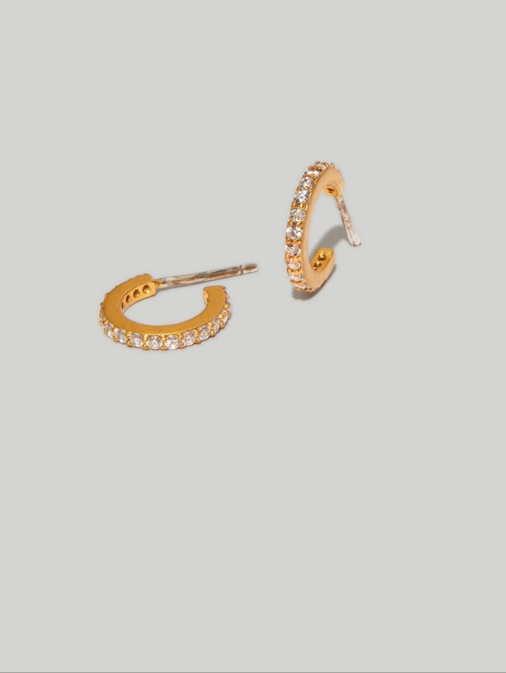 Madewell Sparkle Pavé Huggie Mini Hoop Earrings